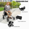 Folding Aluminum Walker Four Wheels Medical Rollator with Seat & Carrying Bag