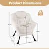 Home Office Accent Sofa Chair Leisure Lounge Armchair with Stool-Beige