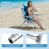 Portable Sand Chairs 2-Pack Beach Chairs with Towel Bars-Blue