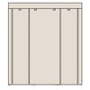69" Portable Clothes Closet Non-Woven Fabric Wardrobe Double Rod Storage Beige