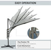 3(m) Offset Parasol Cantilever Hanging Umbrella 360° Rotation w/ Base Dark Grey
