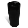 Ceramic Stand Bathroom Sink Basin /Overflow Hole Black Round J3B4