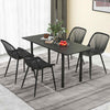 COSTWAY Dining Chair Set of 4 Modern Plastic Kitchen Chairs with Metal Legs