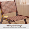 Set of 2 Woven Leather Accent Chair Modern Lounge Chair Armless Side Chair