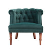 Chesterfield Velvet Cocktail Armchair Sofa Club Chair Deep Button Scroll Armrest