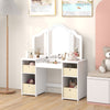 Kids Vanity Table & Chair Set 2-in-1 Princess Pretend Play Makeup Vanity Desk