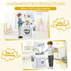 Double-sided Pretend Kid’s Kitchen Playset 2-in-1 Wooden Cooking Role-Play Toy