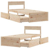 Bed Frame with Drawers 90x200 Solid Wood Pine T2L2