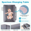 Foldable Waterproof Diaper Changing Station w/ Large Storage Rack-Grey