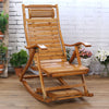 Bamboo Recliner Rocking Chair Armchair Foldable Garden Deck Chair Sun Lounger