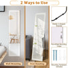 Full Length Mirror Wall Mounted Free Standing Floor Mirror W/ 3 Color LED Lights
