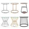 Round Glass Top End Table Living Bedroom Bed Side Sofa Coffee Table Metal Chrome