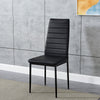 Set of 4 Black Dining Chairs Set Padded Seat Metal Legs Kitchen Home Furniture