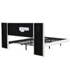 Panel Plush Velvet Upholstered Bed Frame Double With Headboard Built-In Lights