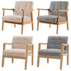 Occasional Wooden Frame Armchair Deep Button Padded Lounge Tub Chair Sofa Fabric