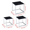 Nest Of 3 Nested Nesting Tables Side End Coffee Table Wooden for Living Room