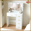 White Dressing VanityTable Makeup Desk with LED Mirror 5 Drawers Bedroom Dresser