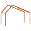 ' Bed Roof Wax Brown 203x95.5x142 Solid Wood Pine E7K5