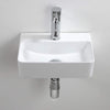 Wall Mounted Small Cloakroom Ceramic Sink Wash Basin (Centre Tap) - White