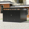 8.5x9.7ft Storage Shed Bike Metal Sloped Roof Tool House Cabinet for Garden Yard