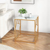Square Side Table Modern Sofa End Table Desk Nightstand Tempered Glass Tabletop