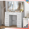 Bedroom Dressing Vanity Table Large Makeup Desk with LED Lighted Mirror 7 Drawer