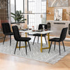 Dining Table and Chairs Set 4 Marble Effects Kitchen Table Chairs w/ Metal Legs