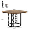 120cm Round Dining Table for 4-6 People,Rustic Coffee Table Circle Kitchen Table