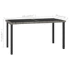 Garden Dining Table Grey, Poly Rattan and -Coated Steel Construction with C8Z7