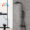 Bathroom Mixer Shower Thermostatic Dual Head Square Rainfall Handset Matte Black
