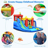 7-in-1 Inflatable Water Park Kids Bounce House w/ Slide & Climbing Wall Bouncer