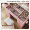 Vanity Desk with Power Outlet, Makeup Vanity with Mirror, Dressing Table Drawers