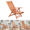 Folding Bamboo Recliner Garden Deck Chair Sun Lounger Armchair Beach Sleeper Bed