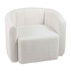 Swivel Barrel Chair,Modern Upholstered Sherpa Accent Chair with Curved Backrest