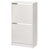 BISSA Shoe Cabinet White 49x28x93cm | 2 Compartment Storage Organizer Unit