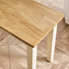 Tenby Solid Wood Cream and Oak Small Dining Bench Traditional Farmhouse Rustic