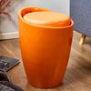 Storage Stool w/ Faux Leather Ottoman Seat Toys Holder ABS Plastic Foam | 51cm