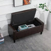 Deluxe PU Leather Storage Ottoman Bench Footrest Stool Large Storage Space