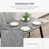Modern Dining Table with Cement Effect Top & Steel Legs for Kitchen, Dining Room