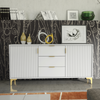 140cm Sideboard Cabinet I Storage Cupboard I Modern Buffet I White I Gold Legs