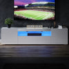 200cm High Gloss TV Stand White Cabinet Unit Doors Storage with RGB LED Cupboard