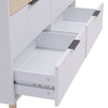 Modern Chest of Drawers Bamboo Storage Cabinet w/6 Drawers Home Floor Sideboard