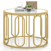 Costway 60cm Round Coffee Table 2-Tier Accent Table Modern Sofa Center Table