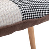Modern Pacthwork Fabric Armchair Accent Wing High Back Chair Stool Footrest Sofa