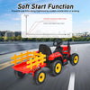 12V Kids Ride On Tractor LED Lights Battery Powered Electric Toy Car w/Trailer