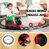 Electric Ride On Toy 16 Pieces Tracks Train with Lights & Sounds-Black