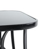 Rectangle Garden Patio Dining Table Outdoor Glass Top Bistro Table Metal Frame