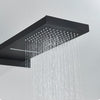 Thermostatic Concealed Bathroom Shower Set Rain Waterfall Head Mixer Tap Black