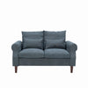 2 Seater faux leather/Linen Fabric Love Seat Sofa Armchair with Footstool Couch