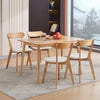 4x Solid Wood Padded Seat Dining Chairs Practical Kitchen Chairs Curved Backrest